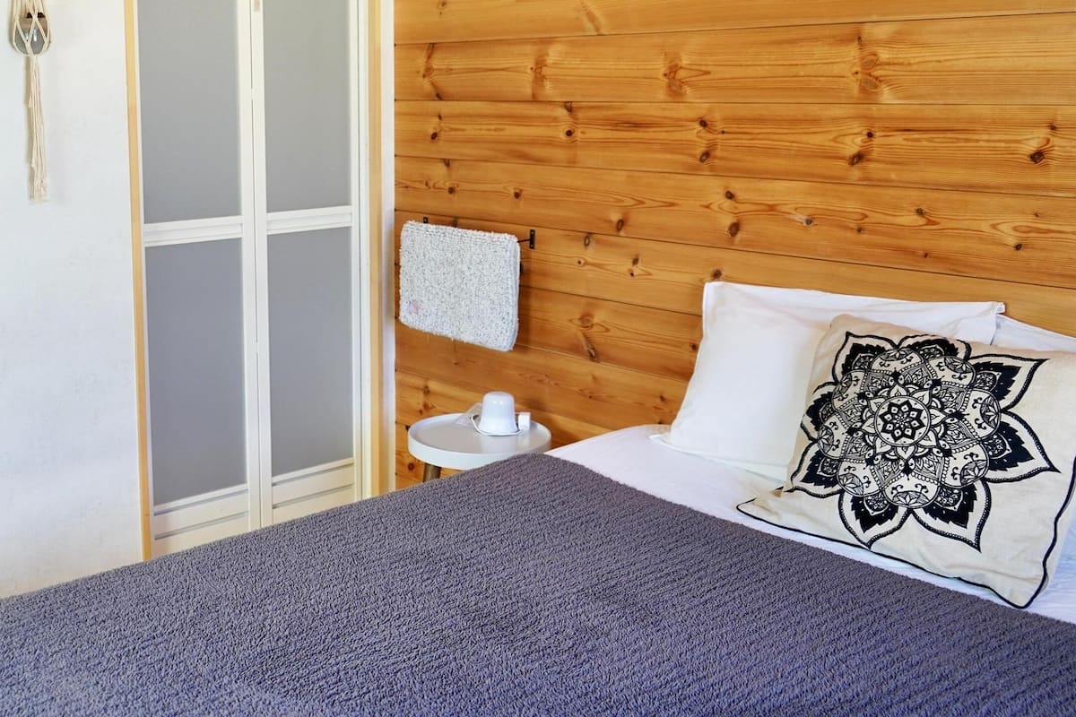 double room with private bathroom | premium bedding, desk