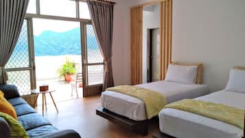 Familien-Vierbettzimmer, Mehrere Betten, Bergblick