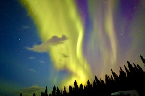 Ein Nachthimmel mit Polarlichtern.