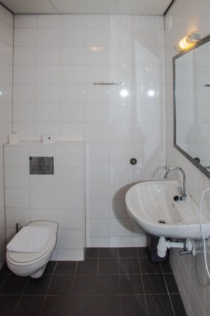 Een douche, een haardroger, handdoeken