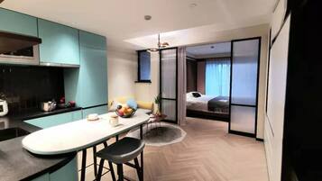 Deluxe-Doppelzimmer, Nichtraucher | Eigene Küche | Wasserkocher