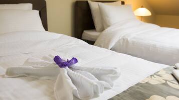 Deluxe Twin kamer | Een minibar, een kluis op de kamer, een bureau, verduisterende gordijnen