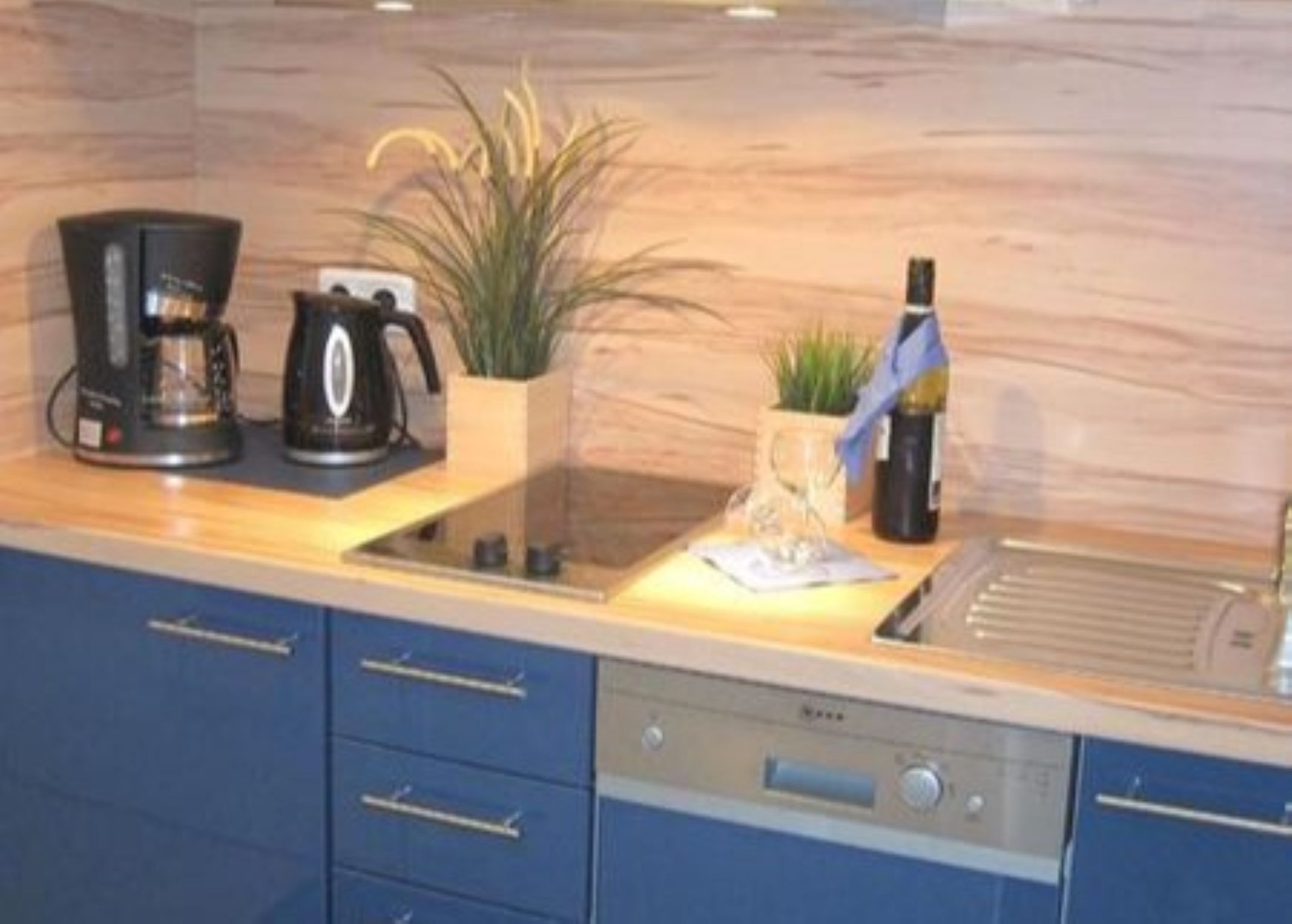 Fridge, microwave, dishwasher, coffee/tea maker