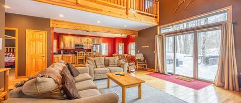 TV, fireplace, video games