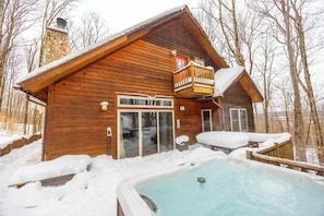 Outdoor spa tub - WH69-Private Lodge, Fire Pit! Hot tub! Pets ok! A/C (Davis)