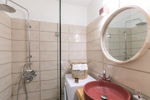 Apartment, 1 Bedroom | Bathroom | Shower, hair dryer, towels - Stylish comfy apartment in Corfu city By Konnect (Corfu)