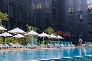 2 outdoor pools, pool umbrellas, sun loungers