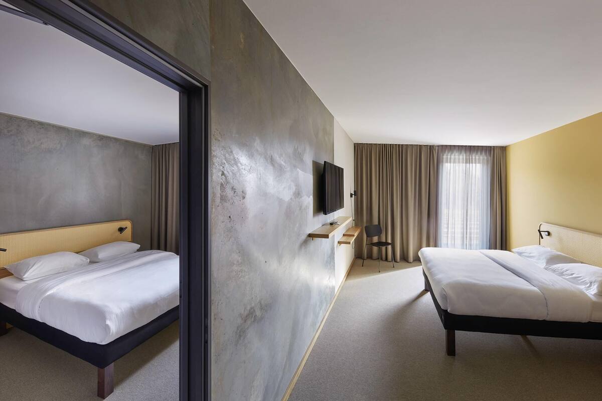 standard suite, 2 double beds, connecting rooms (family) | 1 bedroom, desk, blackout curtains, soundproofing