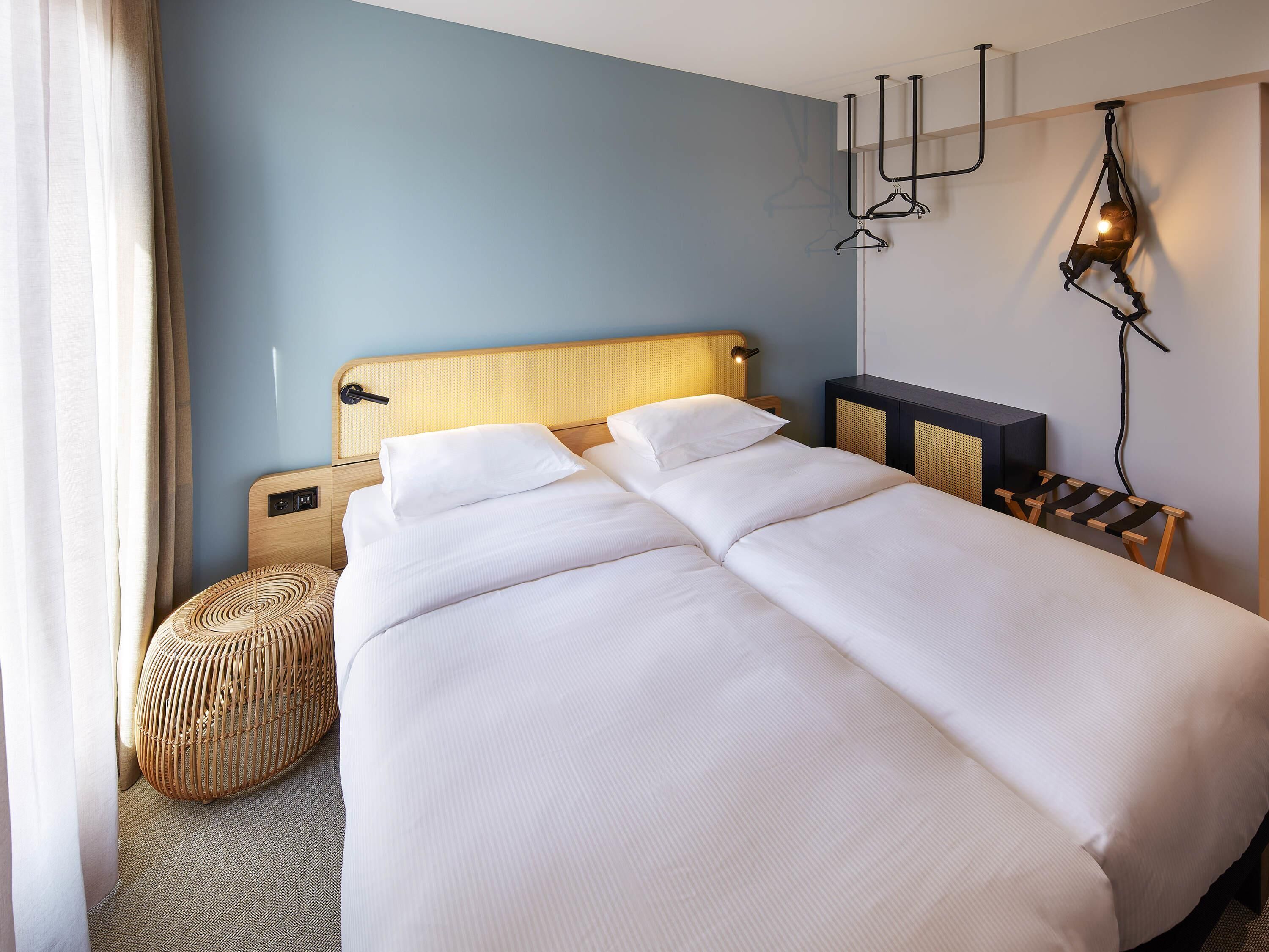 standard room, 2 single beds | 1 bedroom, desk, blackout curtains, soundproofing