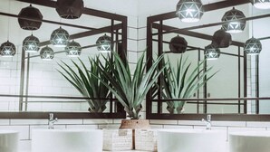 Shower, hair dryer - Hippo Pod Hotel (Cape Town)