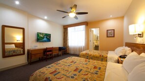 Desk, free WiFi, bed sheets