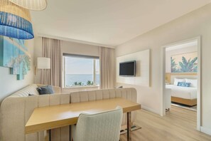 Suite, 1 Bedroom,  King Bed, Oceanfront | Hypo-allergenic bedding, in-room safe, desk, laptop workspace