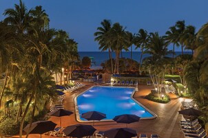 Outdoor pool, open 7:00 AM to 8:00 PM, pool umbrellas, sun loungers