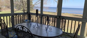 Three Bedroom House on 10 acres with 350 ft. Sand Beach on Lake Michigan.