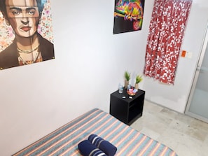 Standard Double Room, 1 Queen Bed, Shared Bathroom | Individually decorated, iron/ironing board, free WiFi, bed sheets - Alameda House (Mexico City)