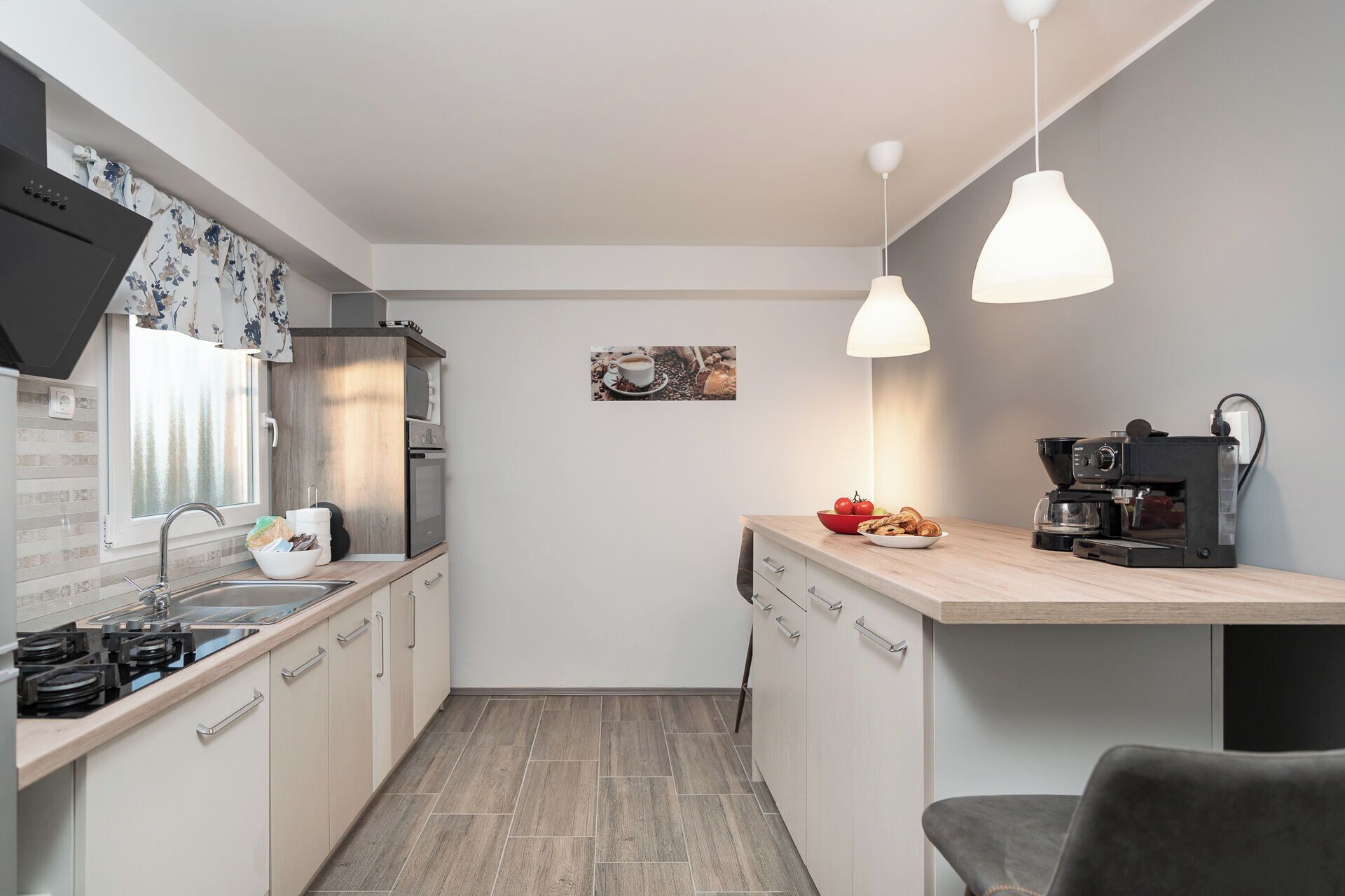 Villa | Private kitchen | Espresso maker, coffee/tea maker, fridge, microwave