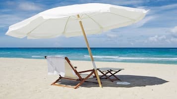 Sun-loungers, beach towels