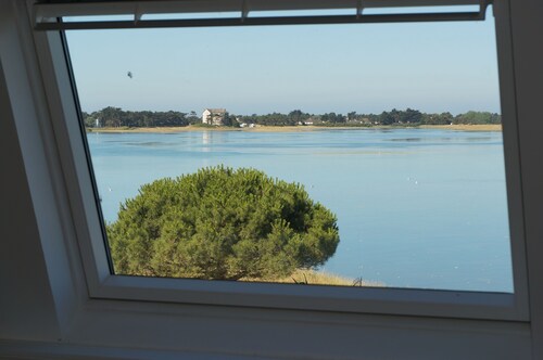 Appt with view of Portbail harbour in character house