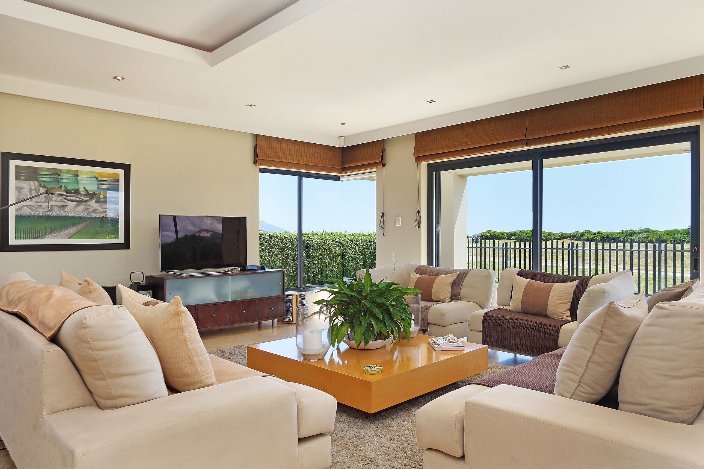 Deluxe Villa, 3 Bedrooms | Living room | 32-inch flat-screen TV with cable channels, TV, fireplace