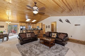 TV, fireplace, table football