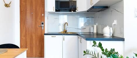 Fridge, microwave, stovetop, dishwasher