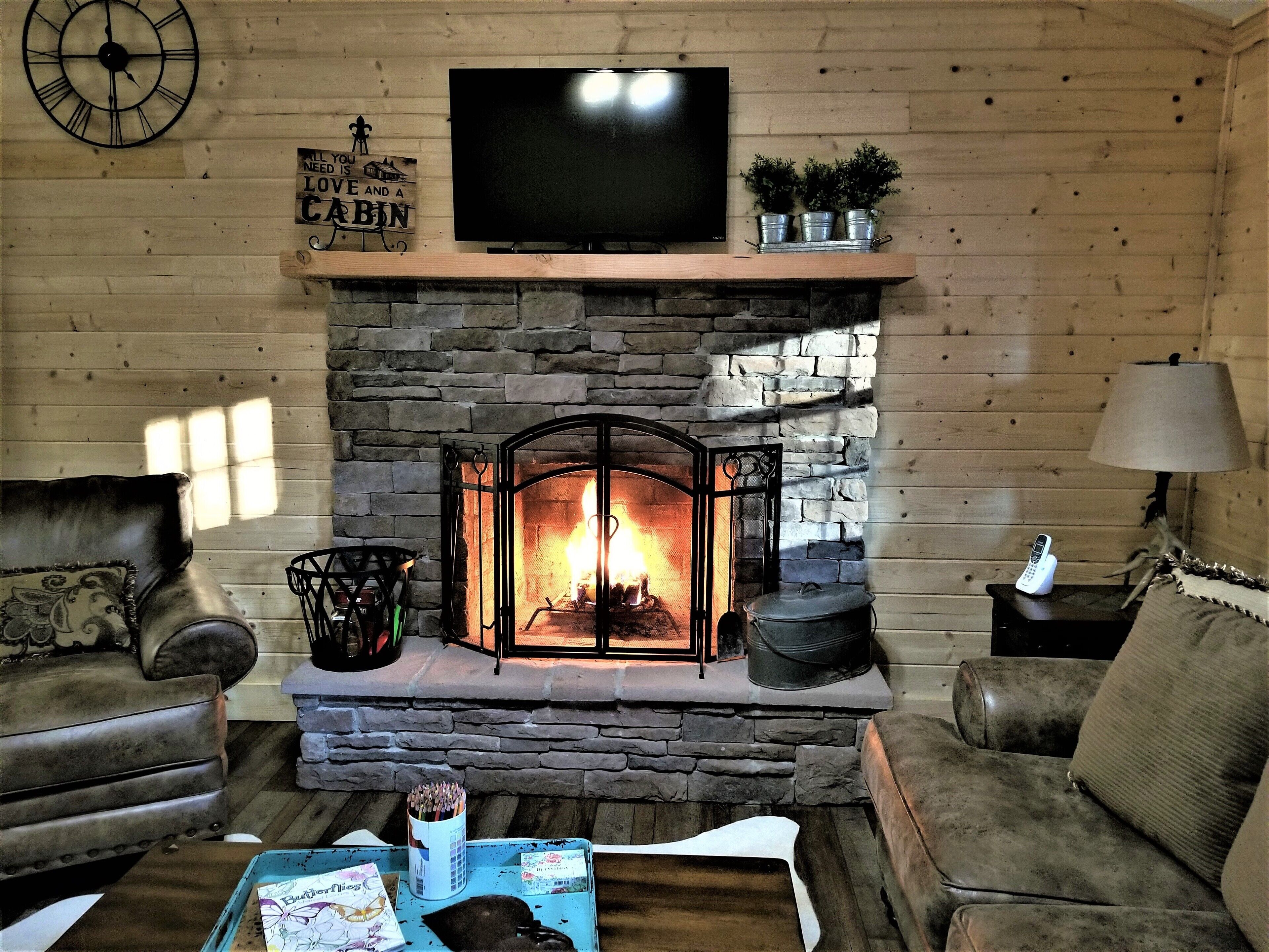 Wood Burning Fireplace

