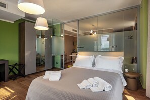 1 sovrum och sängkläder