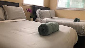 4 bedrooms, iron/ironing board, WiFi, bed sheets