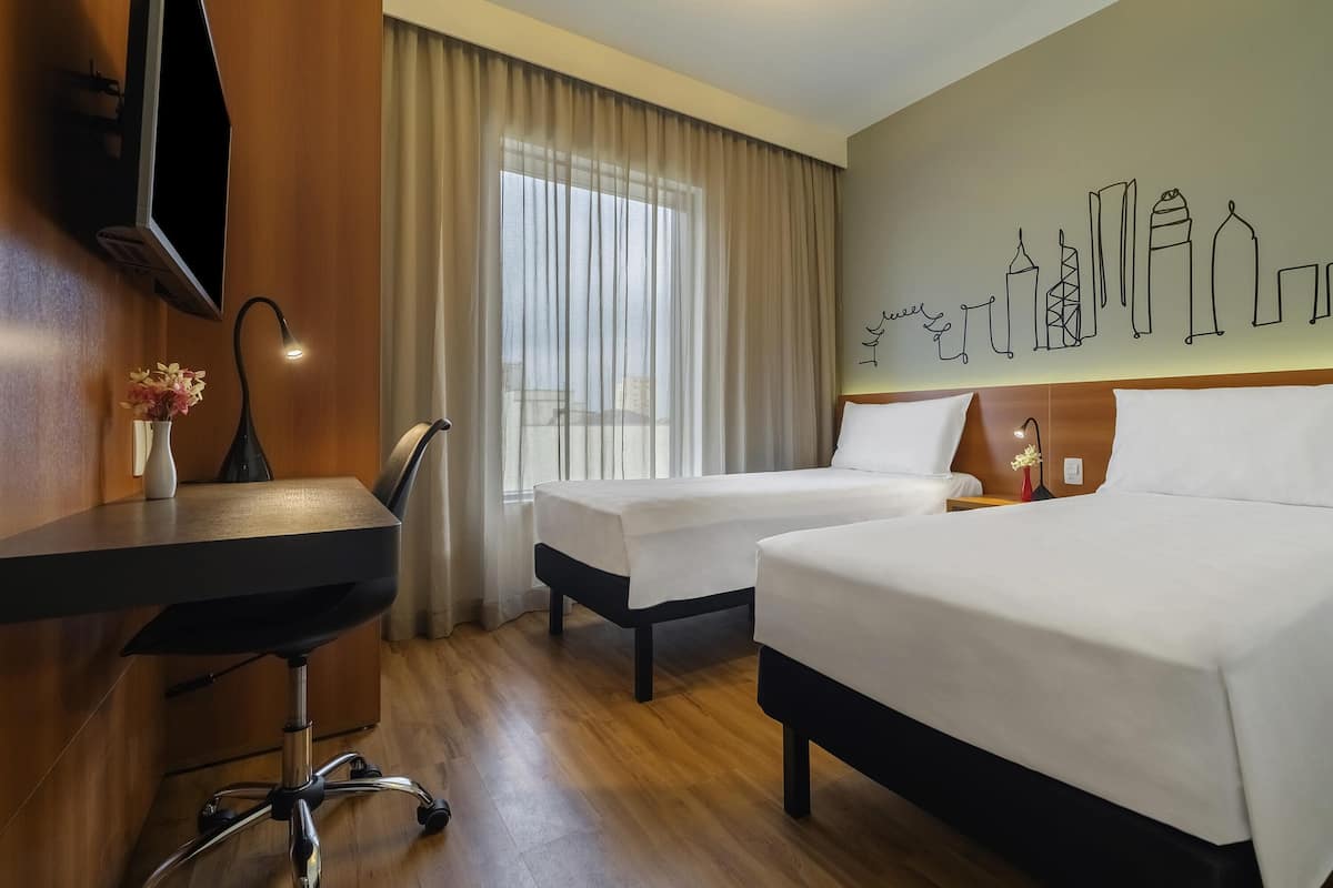 Standard Room, 2 Twin Beds | Minibar, in-room safe, desk, laptop workspace