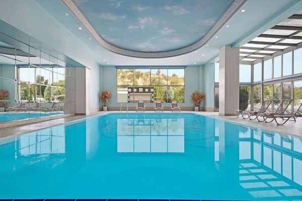 Indoor pool, outdoor pool, open 10:00 AM to 11:00 PM, sun loungers