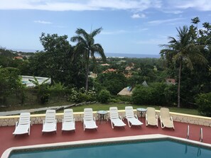 Outdoor pool, a heated pool - Reflections Villa -Jamaica W I -Very private and close to airport.Great view. (Montego Bay)