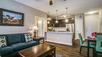 City Apartment | Living area | 40-inch LCD TV with cable channels, TV