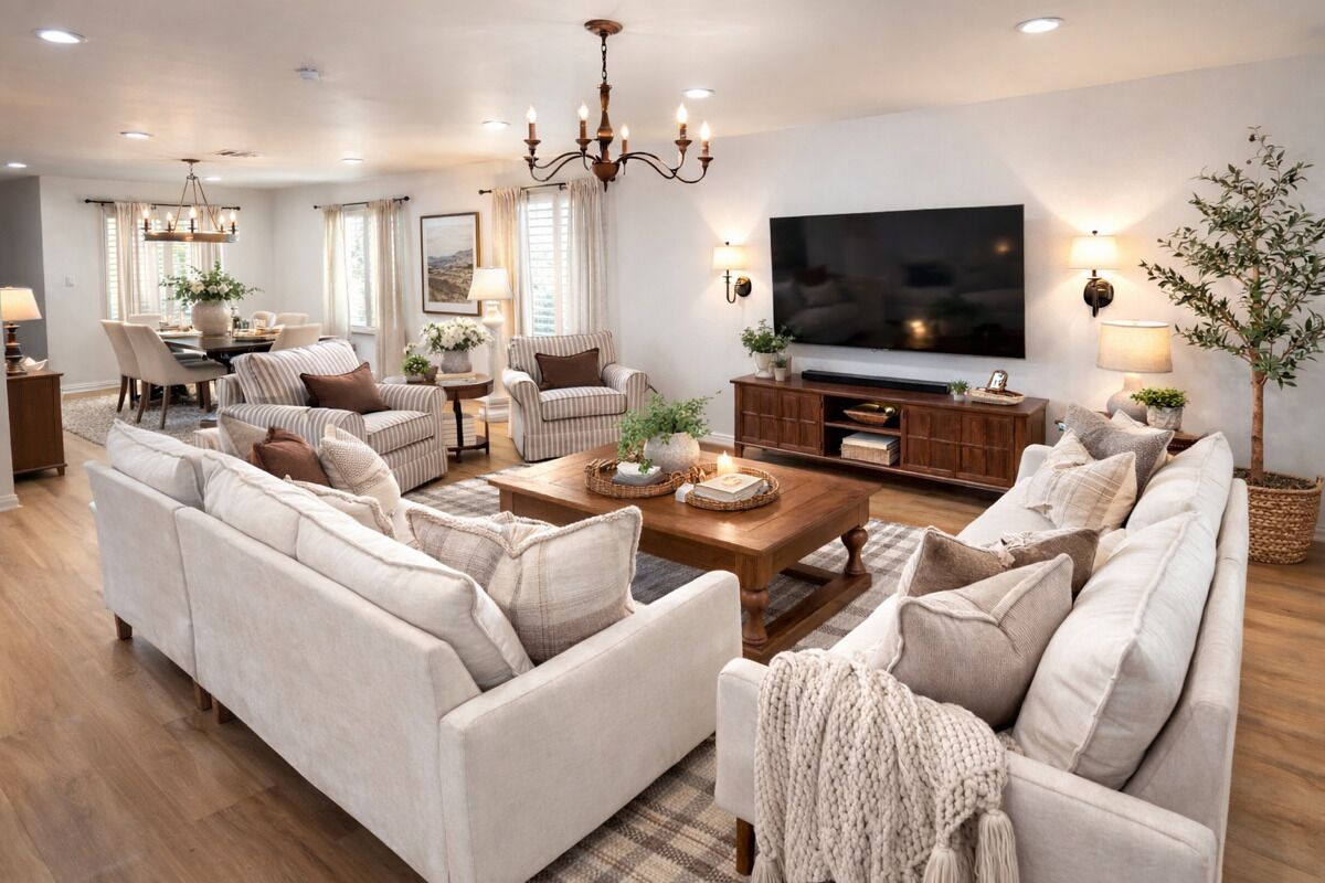 Smart TV, fireplace, stereo