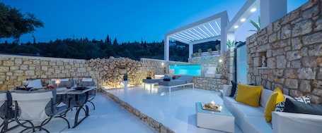 Outdoor dining. Dion Villa Zakynthos Greece One Bedroom Villa with Private Pool no01