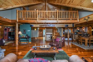 House, Multiple Beds, Hot Tub | Living room | Fireplace - Cabernet Chalet (McHenry)