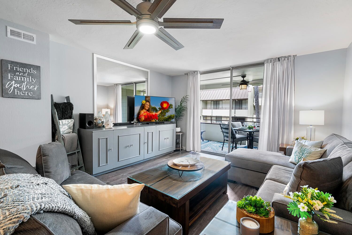 TV, DVD player, books