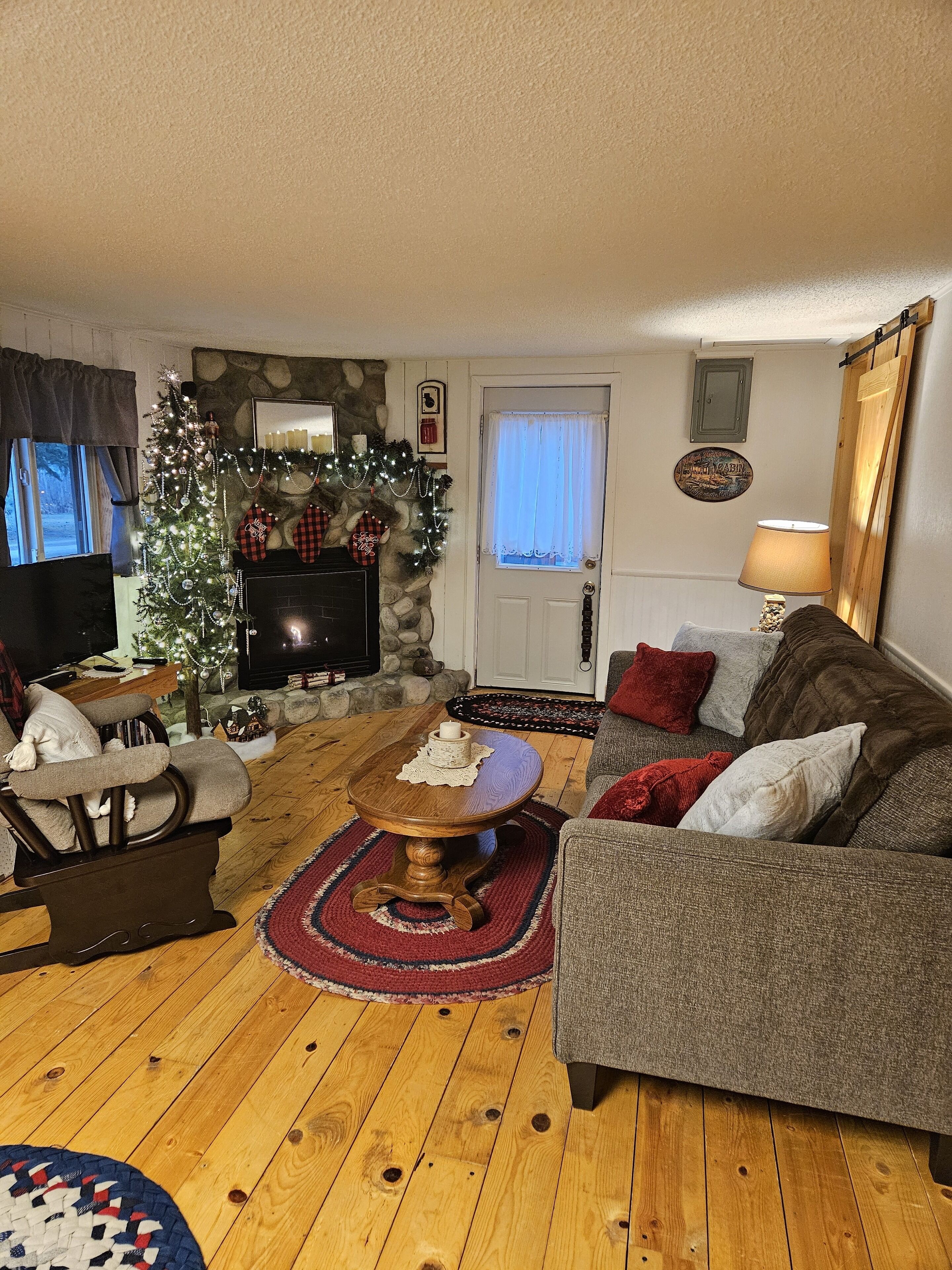 TV, fireplace, DVD player, video library