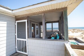 Terrace/patio - Lightly Salted OBX, Beach front Luxury, Wild Horses, Pool, Hot Tub, 4x4 Beach (Corolla)