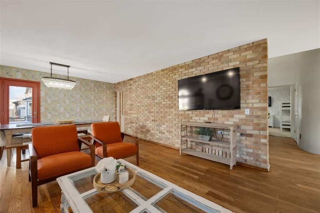 Smart TV, fireplace, foosball, computer monitors