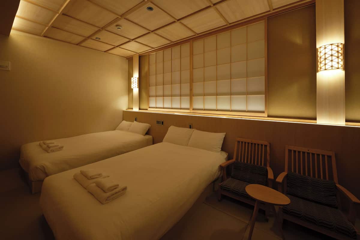 Chambre Design avec lits jumeaux | 1 chambre, literie hypoallergénique, lit avec matelas Select Comfort