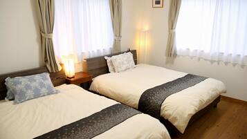 Desk, free WiFi, bed sheets