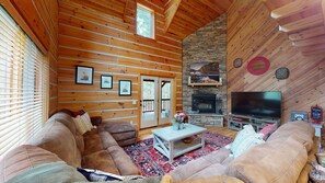 TV, fireplace, DVD player