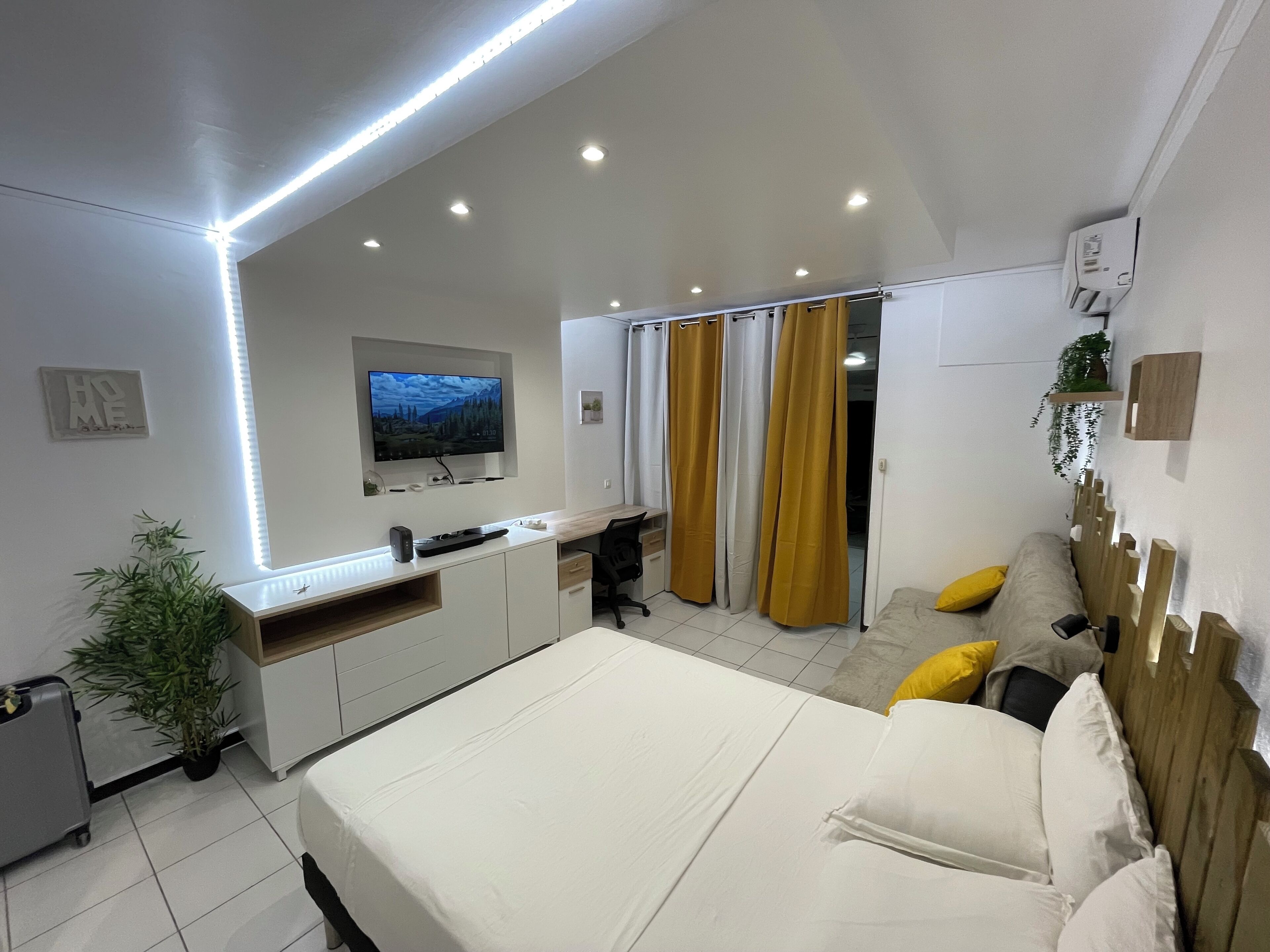 1 bedroom, desk, iron/ironing board