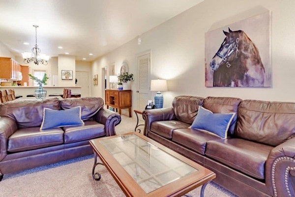 Living Room overlooks Dining and Kitchen.