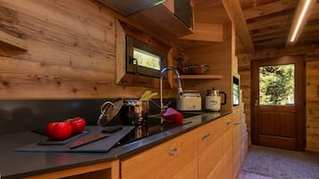 Réfrigérateur, micro-ondes, plaque de cuisson, lave-vaisselle