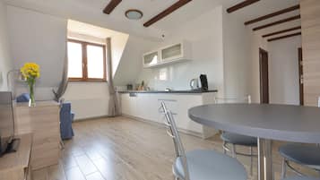 Apartment, 2 Bedrooms | Private kitchen | Fridge, microwave, stovetop, dishwasher