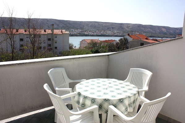 Apartment, 1 Bedroom (Yellow) | Balcony - Apartment VIZ (Pag)