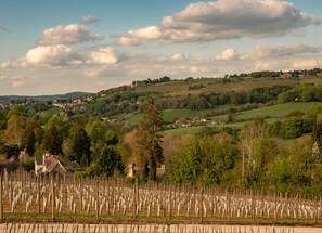Vue sur la campagne depuis lâhĂ©bergement