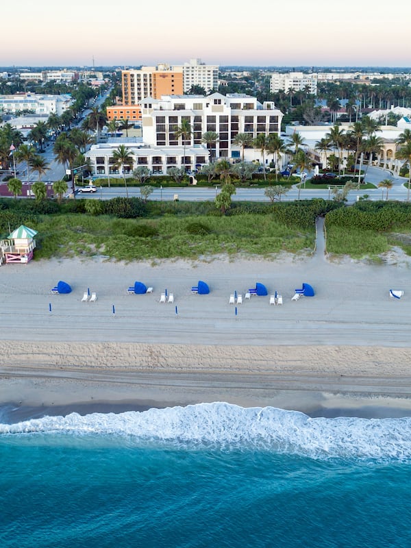 On the beach, beach cabanas, beach towels