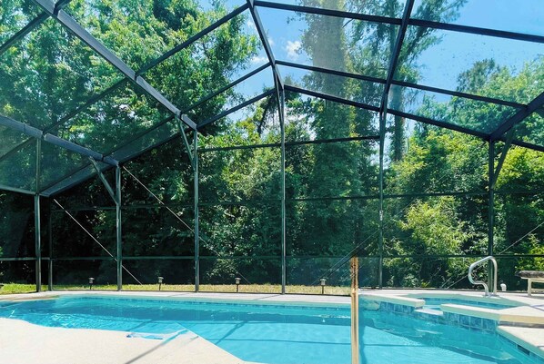 Outdoor pool, a heated pool